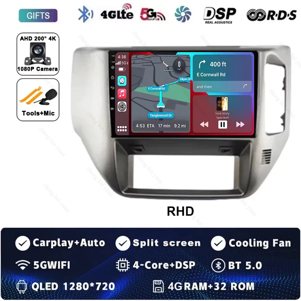 Android 15 For Nissan Patrol V 5 Y61 RHD 2004-2021 Car Radio 4G WIFI BT Video Player DSP Carplay Auto GPS Navigation No 2 Din