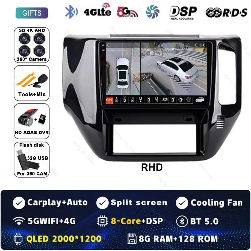 Android 15 For Nissan Patrol V 5 Y61 RHD 2004-2021 Car Radio 4G WIFI BT Video Player DSP Carplay Auto GPS Navigation No 2 Din