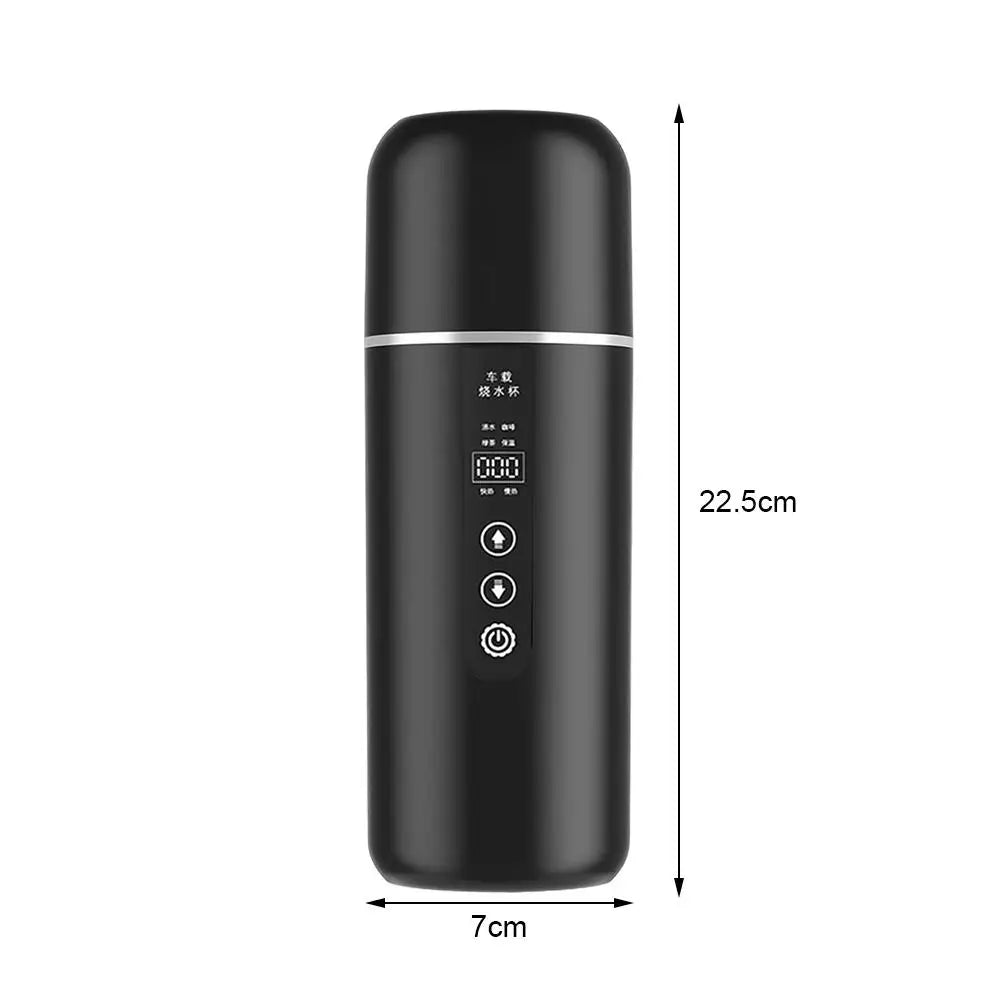 12V 24V Portable Car Heating Cup 500 Ml Travel Heating Smart Stainless Steel Insulation Cup OLED Display Electric Kettle