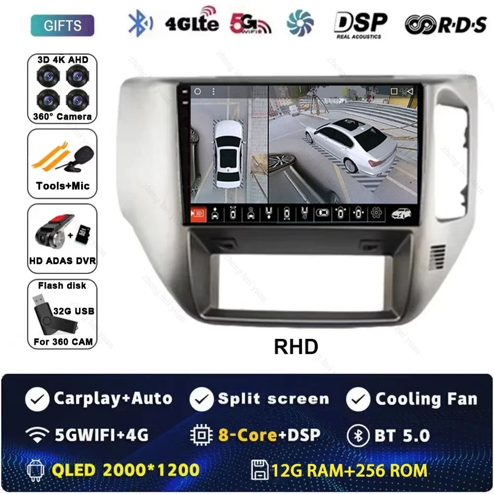 Android 15 For Nissan Patrol V 5 Y61 RHD 2004-2021 Car Radio 4G WIFI BT Video Player DSP Carplay Auto GPS Navigation No 2 Din