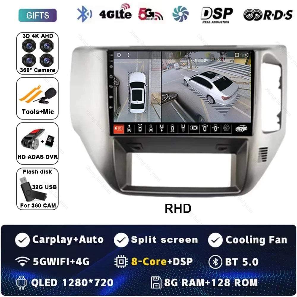Android 15 For Nissan Patrol V 5 Y61 RHD 2004-2021 Car Radio 4G WIFI BT Video Player DSP Carplay Auto GPS Navigation No 2 Din
