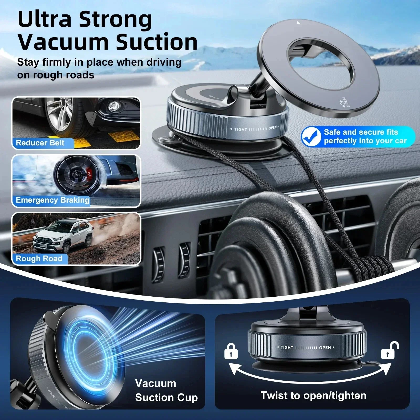 Xiaomi Vacuum Magnet Phone Bracket Multi-angles Adjustment Strong Magnetic Suck Design Foldable Car Holder For Navigation Stand