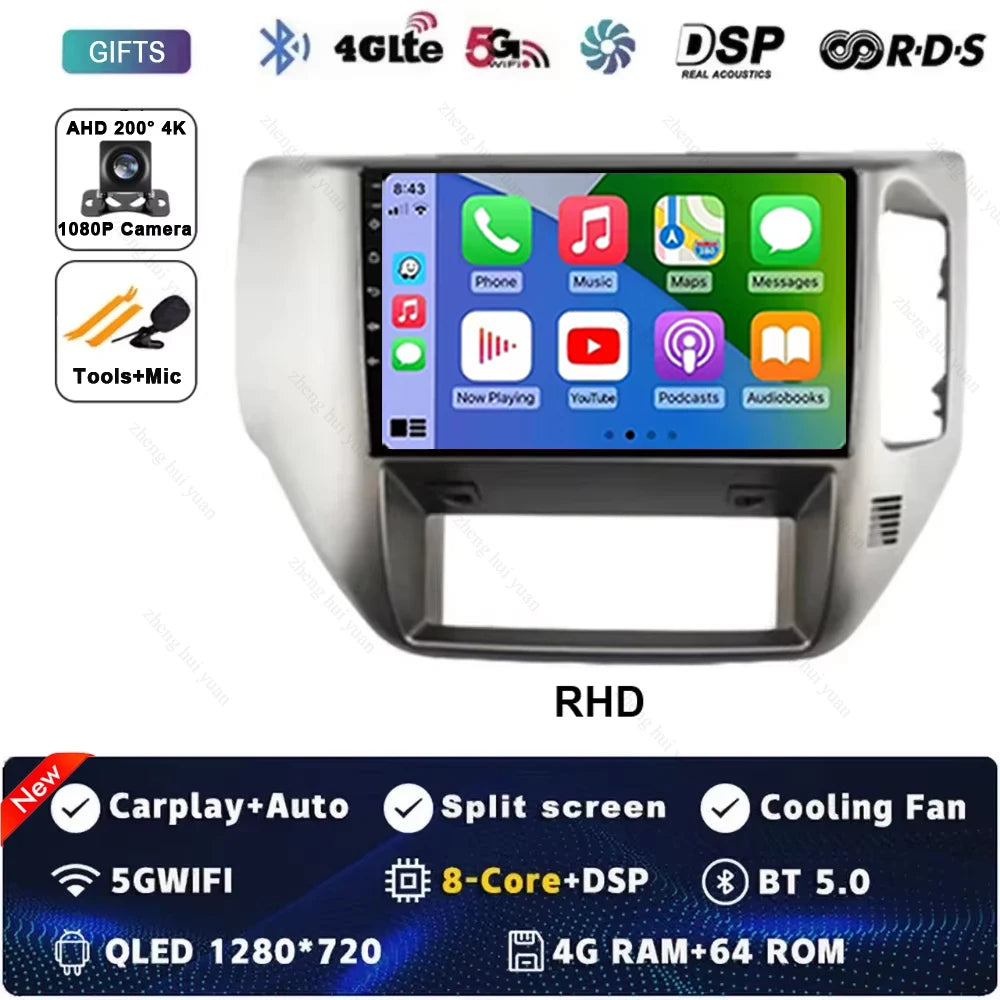 Android 15 For Nissan Patrol V 5 Y61 RHD 2004-2021 Car Radio 4G WIFI BT Video Player DSP Carplay Auto GPS Navigation No 2 Din