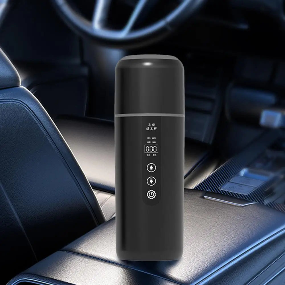 12V 24V Portable Car Heating Cup 500 Ml Travel Heating Smart Stainless Steel Insulation Cup OLED Display Electric Kettle
