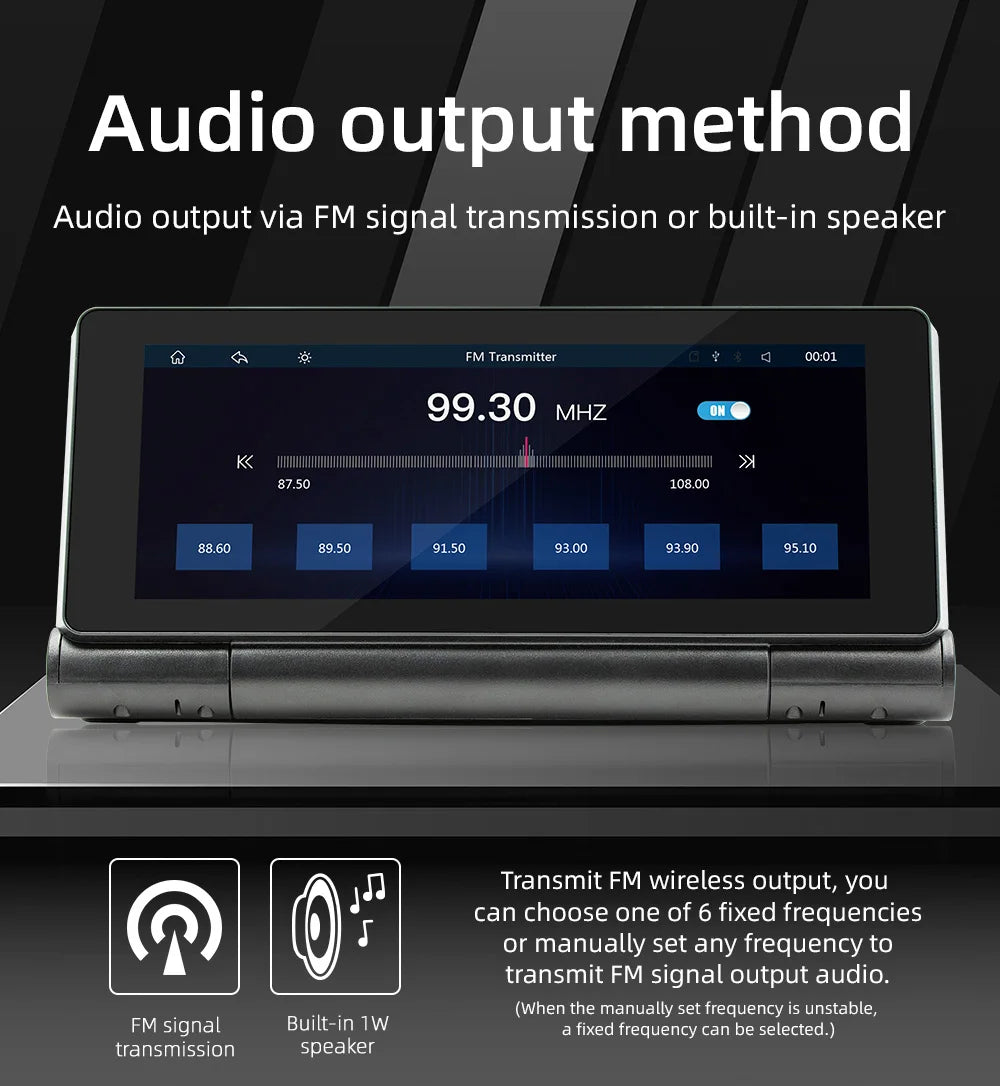 BQCC 6.86" 180° Folding Screen Portable MP5 Car Radio Wireless CarPlay Android Auto Mirrorlink Reversing Image Car Stereo