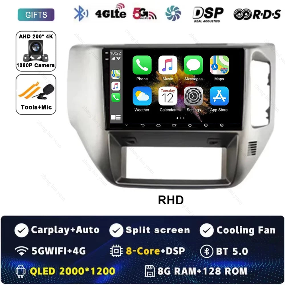 Android 15 For Nissan Patrol V 5 Y61 RHD 2004-2021 Car Radio 4G WIFI BT Video Player DSP Carplay Auto GPS Navigation No 2 Din