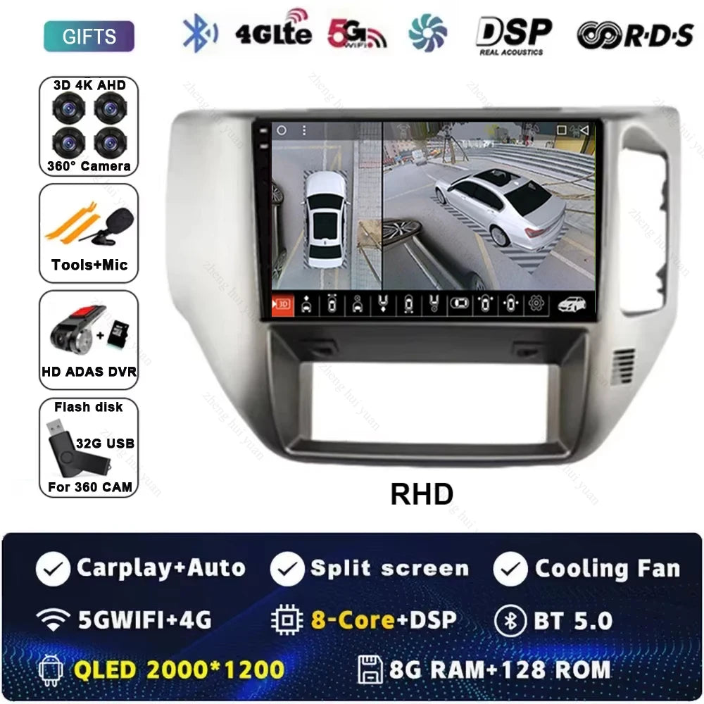 Android 15 For Nissan Patrol V 5 Y61 RHD 2004-2021 Car Radio 4G WIFI BT Video Player DSP Carplay Auto GPS Navigation No 2 Din